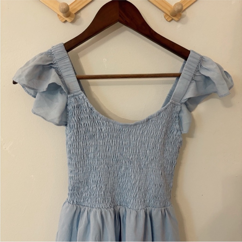 Summer Dress Casual Boho Smocked Ruffle Beach Babydoll Mini Dress Layered Flowy - Picture 2 of 8